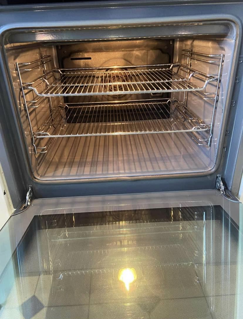 Oven clean completed with long lasting enamel builder supplied.